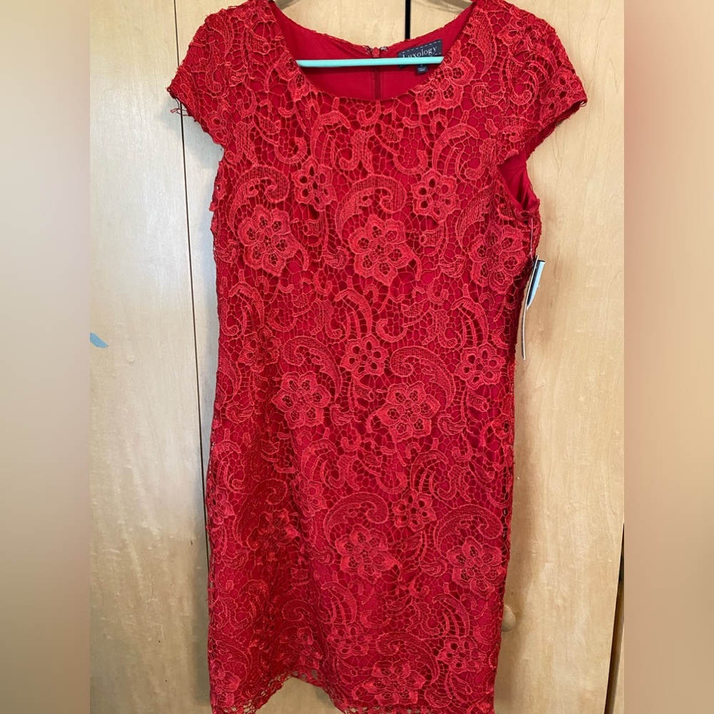 Red lace dress